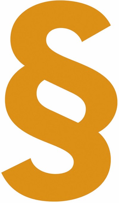 Paragrafen-Symbol in orange.