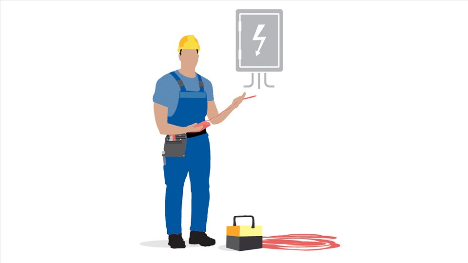 Illustration eines Elektrikers