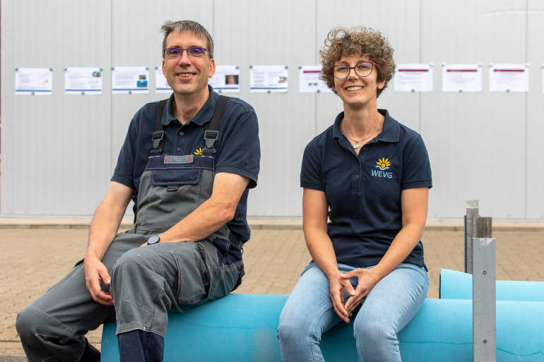 Haben das Konzept für die Hautschutztage entwickelt: Karsten Götz, Fachkraft für Arbeitssicherheit bei WEVG Salzgitter, und seine Kollegin Nicole Möker.