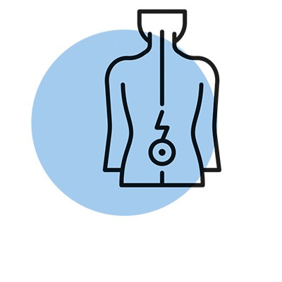 Illustration eines Torsos als Konzeptsymbol für Rückenschmerzen