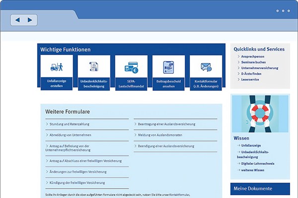 Meine BG ETEM – Serviceportal