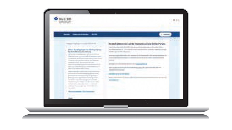 Laptop mit der Startseite des Online-Tools zur Erfassung psychischer Belastung