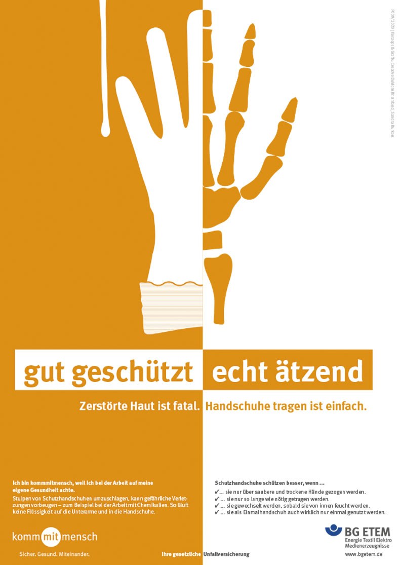 Plakate 2020: Motiv Hautschutz "gut geschützt – echt ätzend"