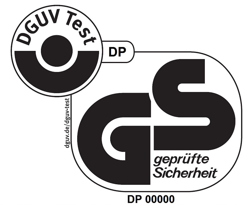 GS-Prüfsymbol in schwarz-weiß