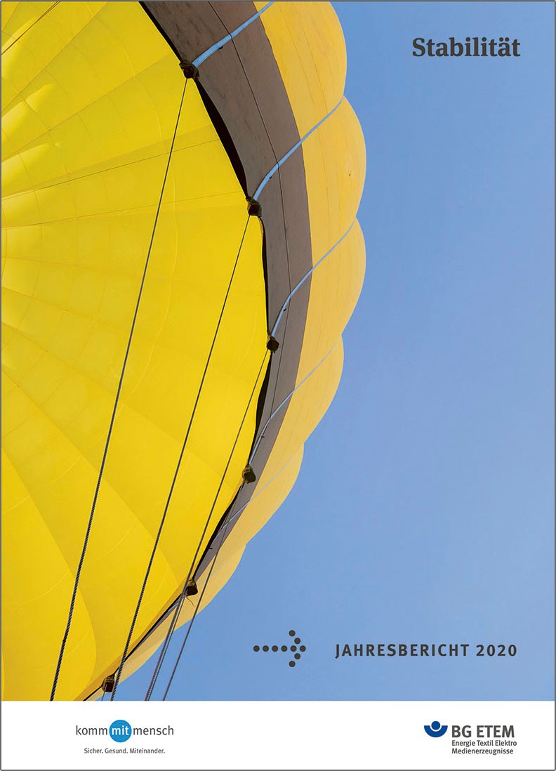 Cover des Jahresberichtes der BG ETEM.