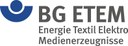 Logo der BG ETEM, Schrift in blau auf weißem Grund.
